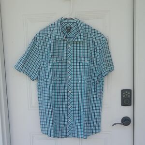 NWOT Men's Blue Plaid Short Sleeve Shirt